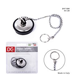 DC CASA TAPPO LAVELLO D.47MM COP+CATENA INOX 44CMDc