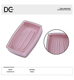 PORTA SAPONETTA PLASTICA 12,3X8,3X2,7CM ROSADc