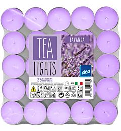 DEA TEA LIGHTS 25PZ LAVANDA