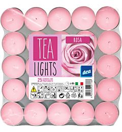 DEA TEA LIGHTS 25PZ ROSA