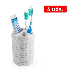 PORTA SPAZZOLINO DA DENTI  RATTAN BIANCOPlastic Forte