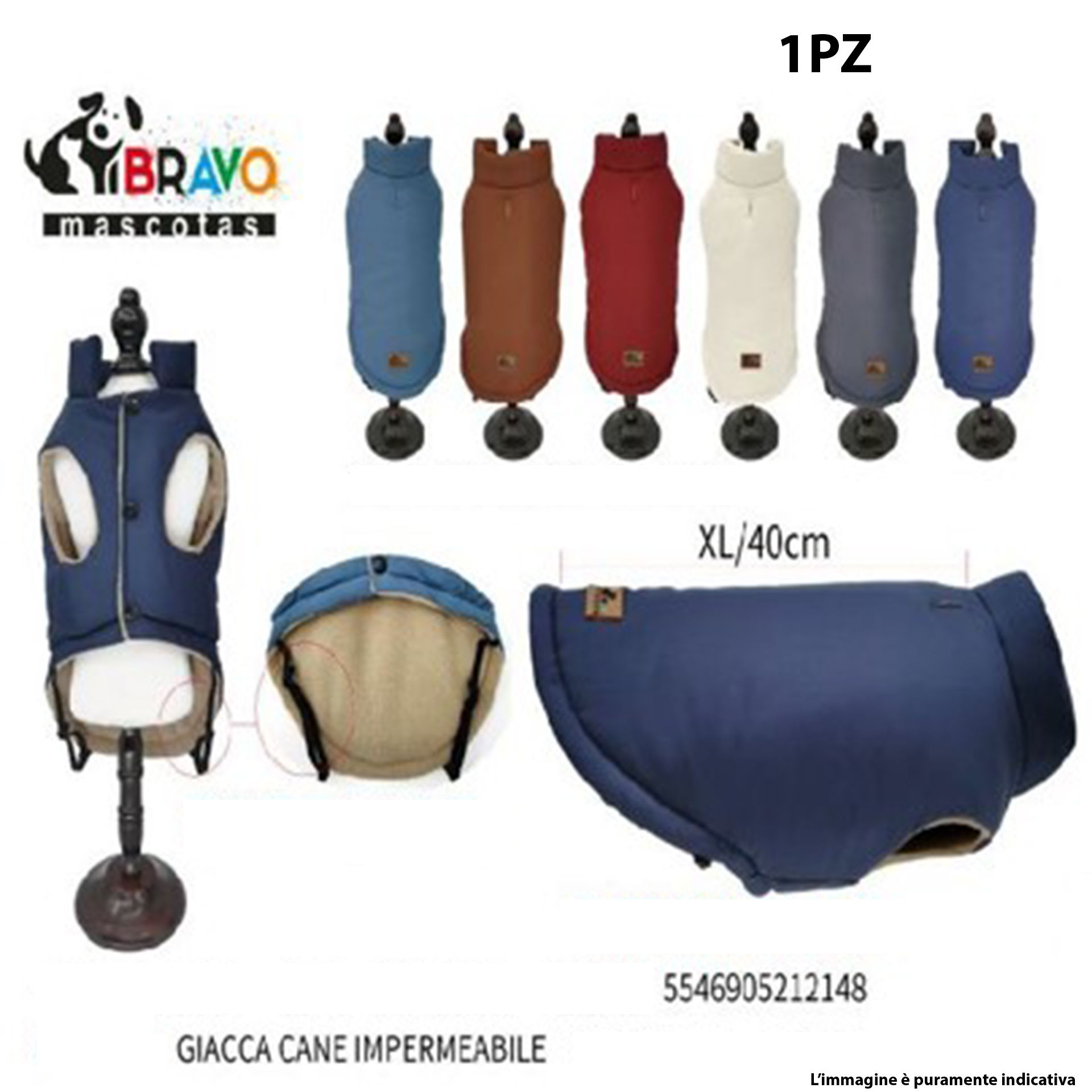 GIACCA CANI IMPERMEABILI XL/40CMBravo1997