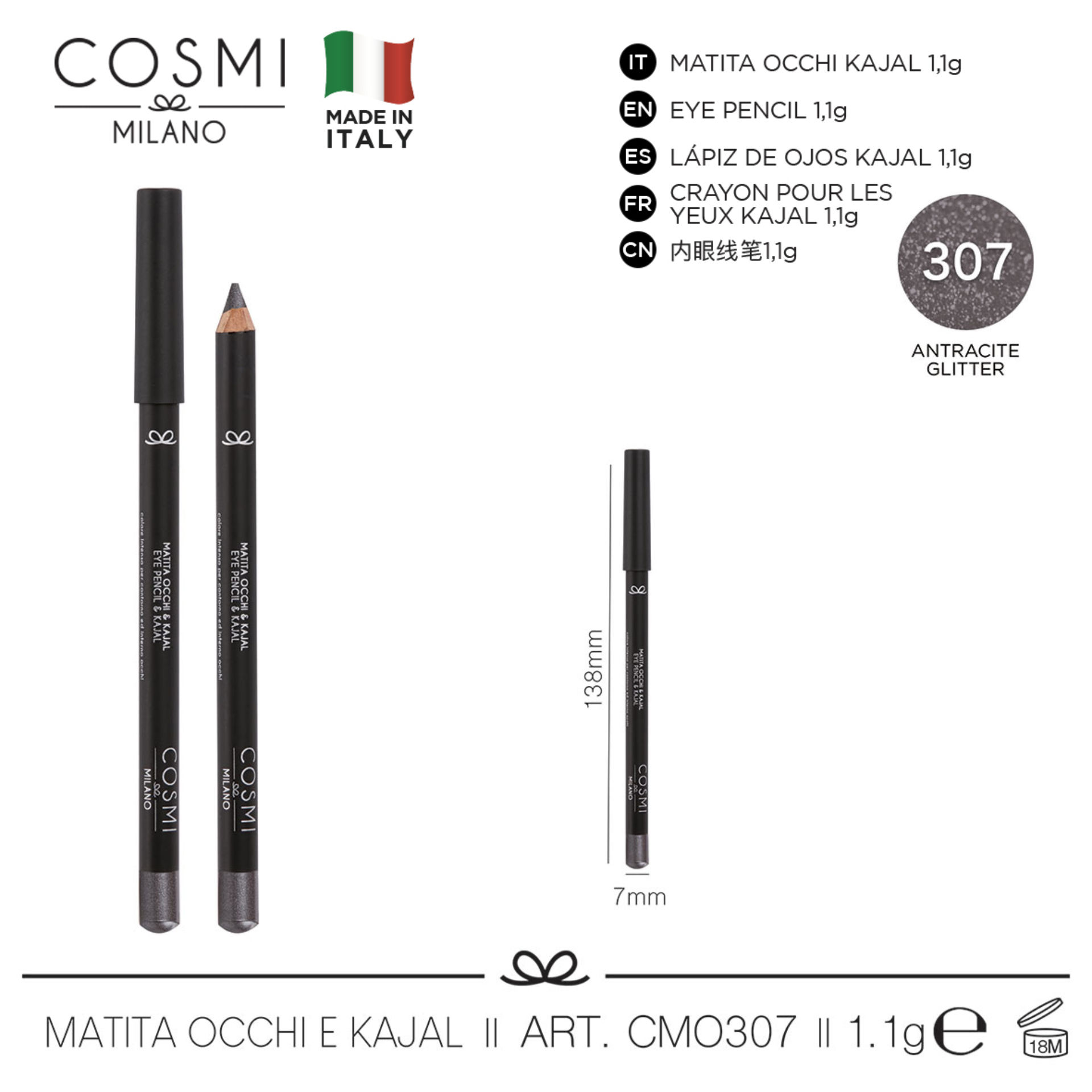 COSMI MATITA OCCHI AND KAJAL N.307Cosmi