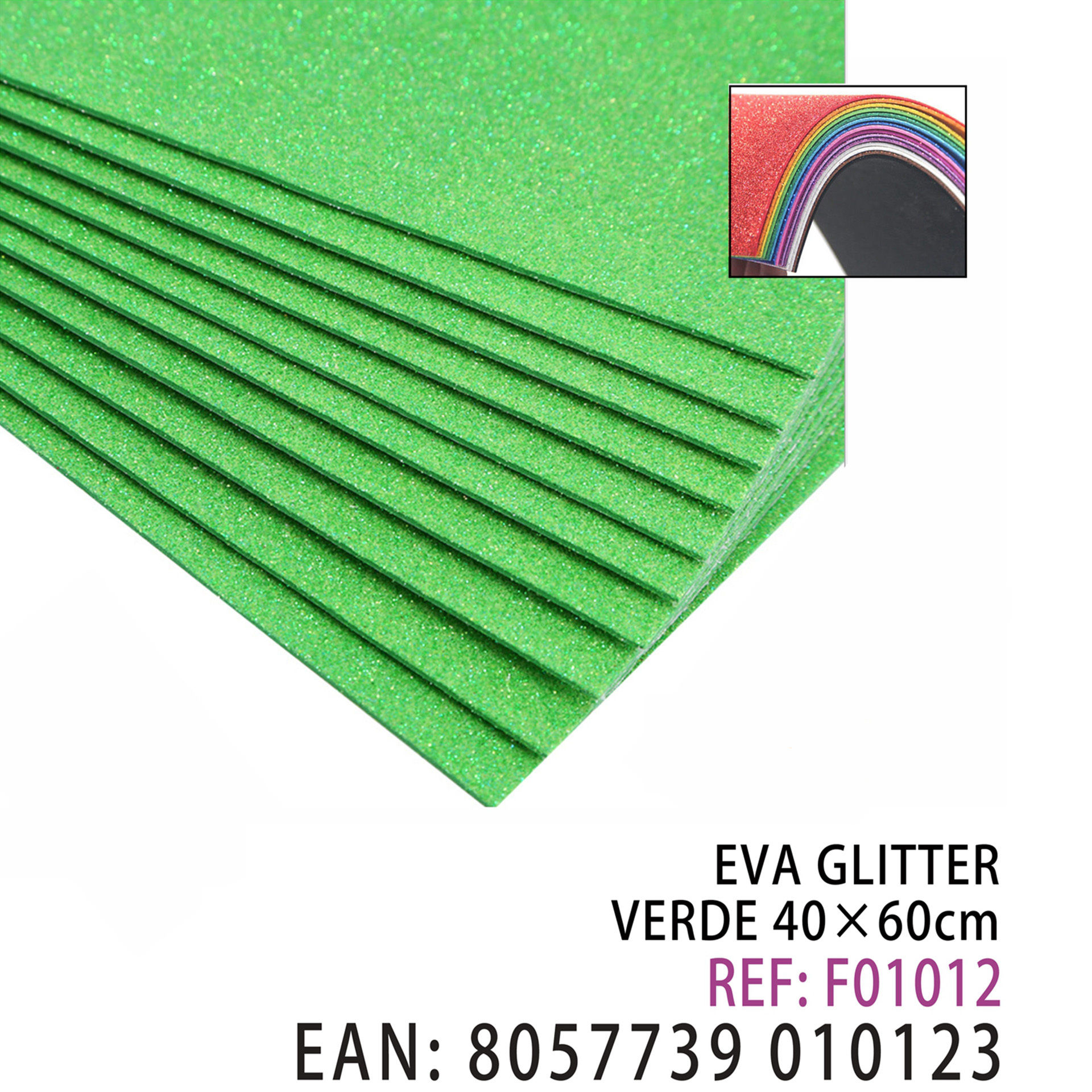 EVA GLITTER VERDE 40*60CMHQ