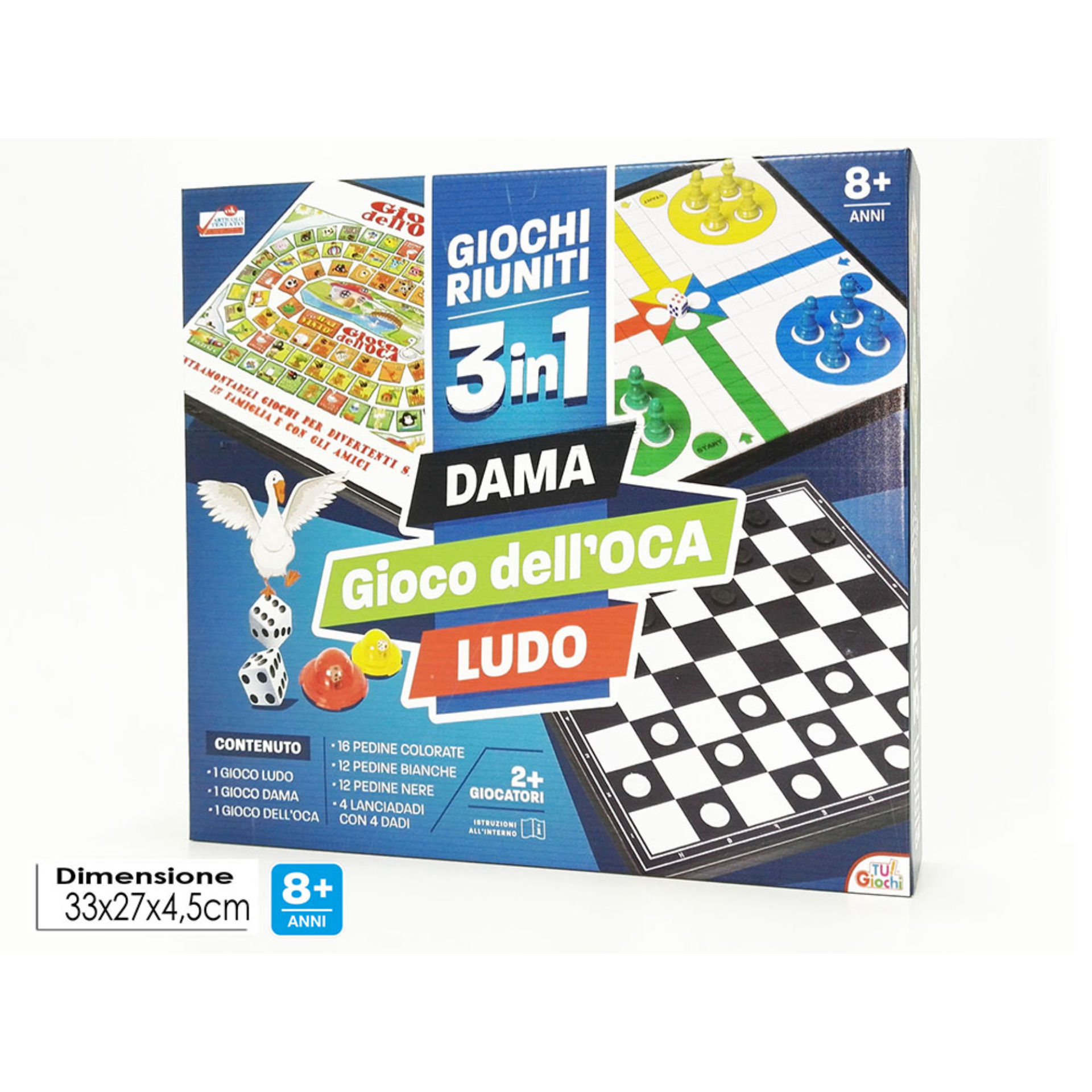 GIOCHI RIUNITI 3 IN 1 - LUDO/DAMA/OCAVesti Casa