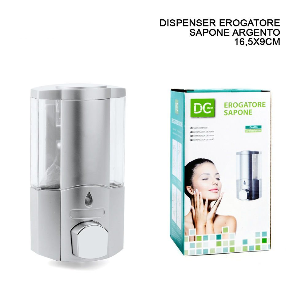 DC CASA DISPENSER EROGAT.SAPONE ARGENTO 16,5X9CMDc