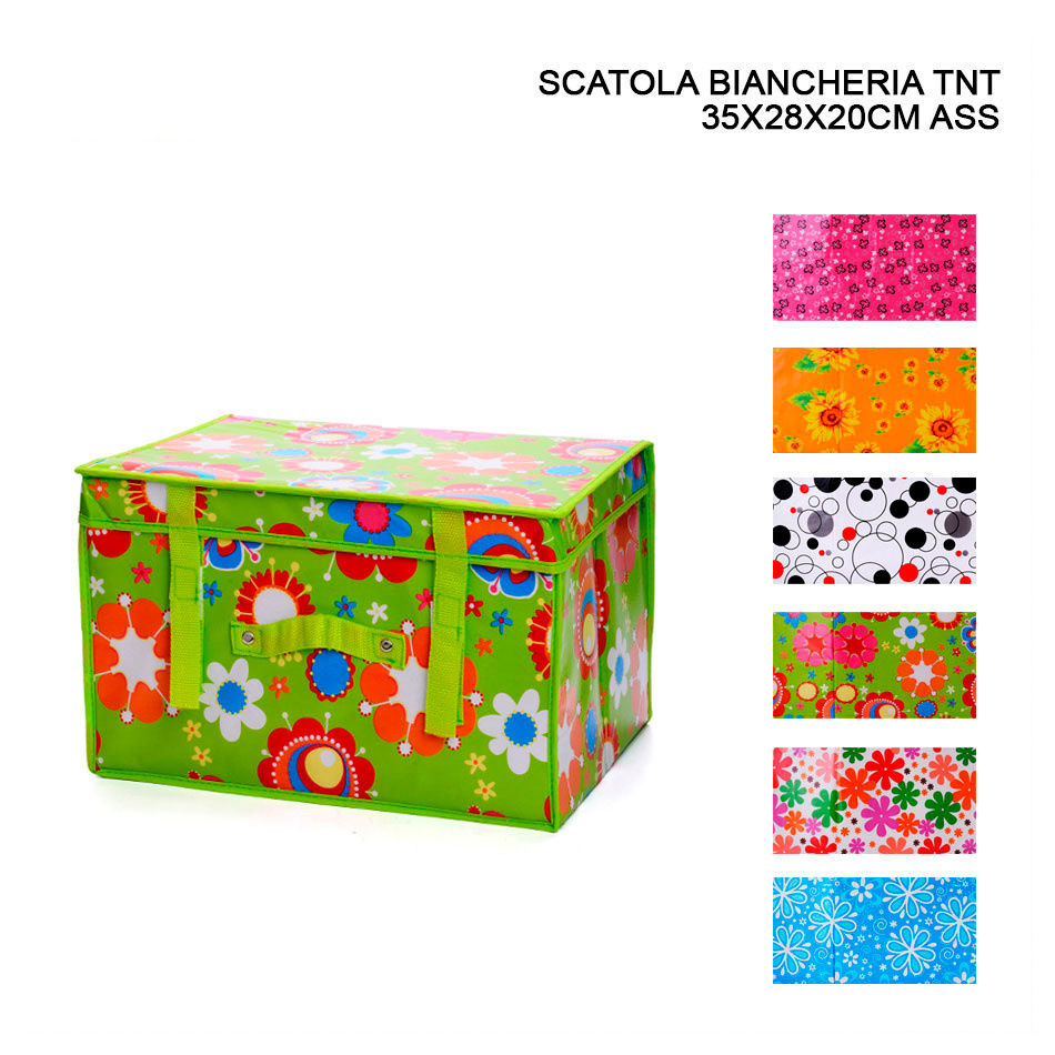 SCATOLA BIANCHERIA TNT 35X28X20CM ASSDc