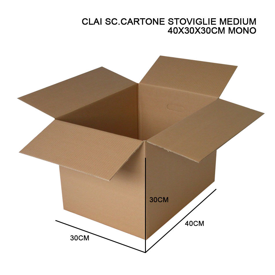 CLAI SC.CARTONE STOVIGLIE MEDIUM 40X30X30CM MONODc