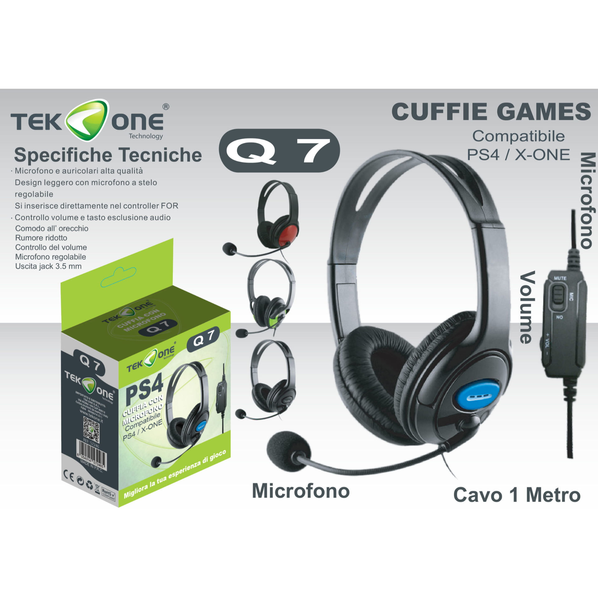 CUFFIA CON MICROFONO COMPATIBILE PS4/X-ONETekone