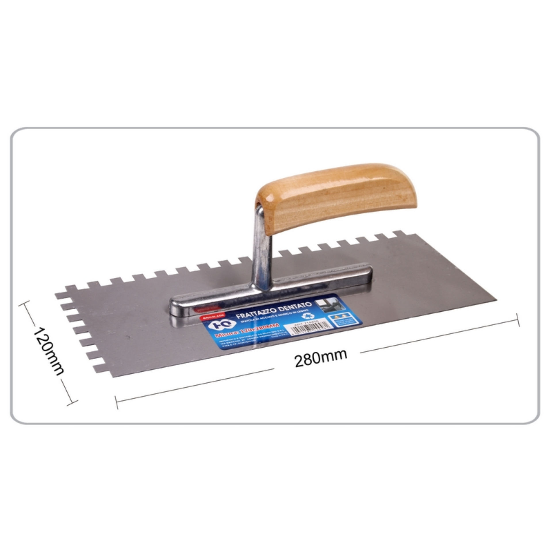 FRATTAZZO DENTATO MANICO LEGNO  120*280MMHQ