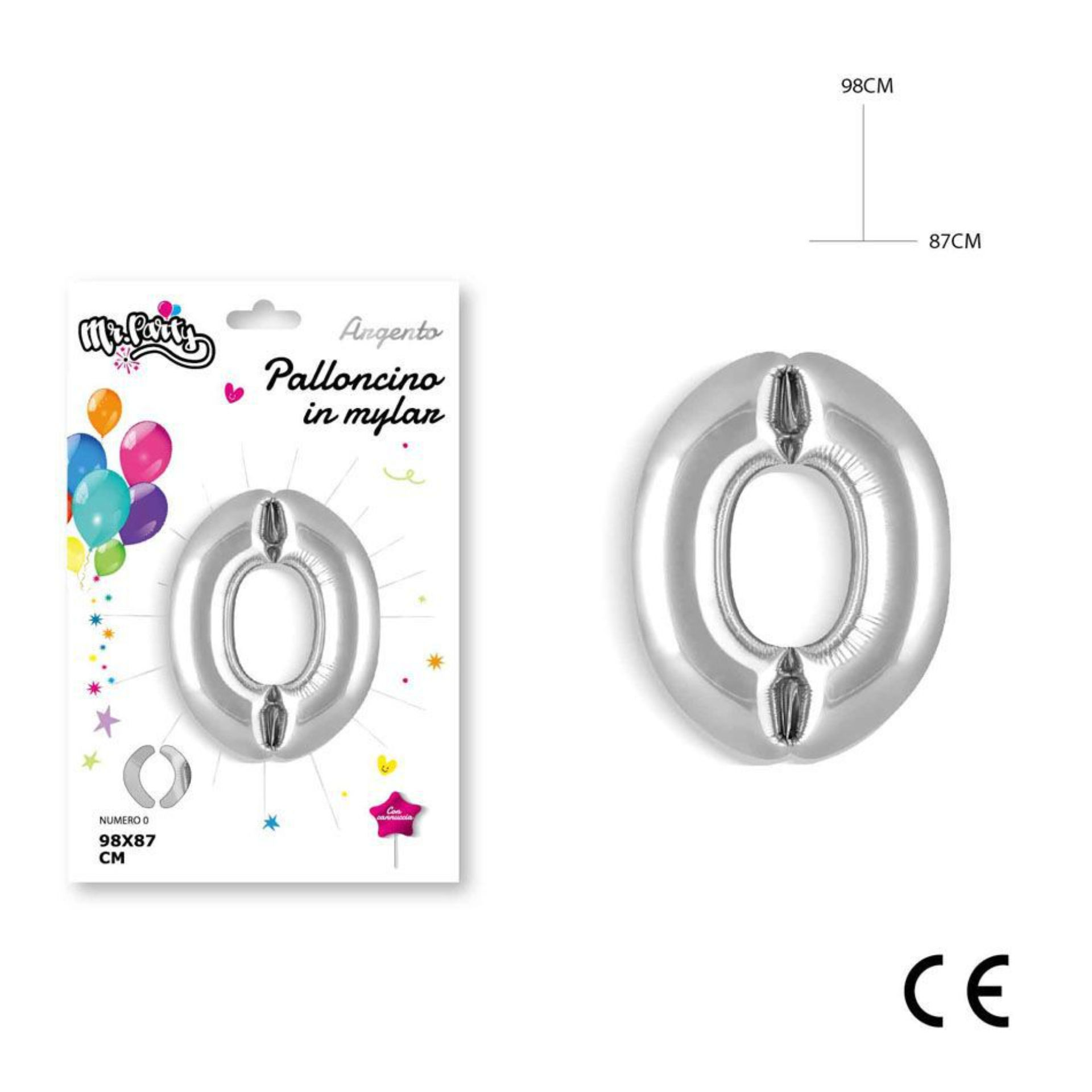 PALLONCINO MYLAR ARGENTO 0 98X87CMDc