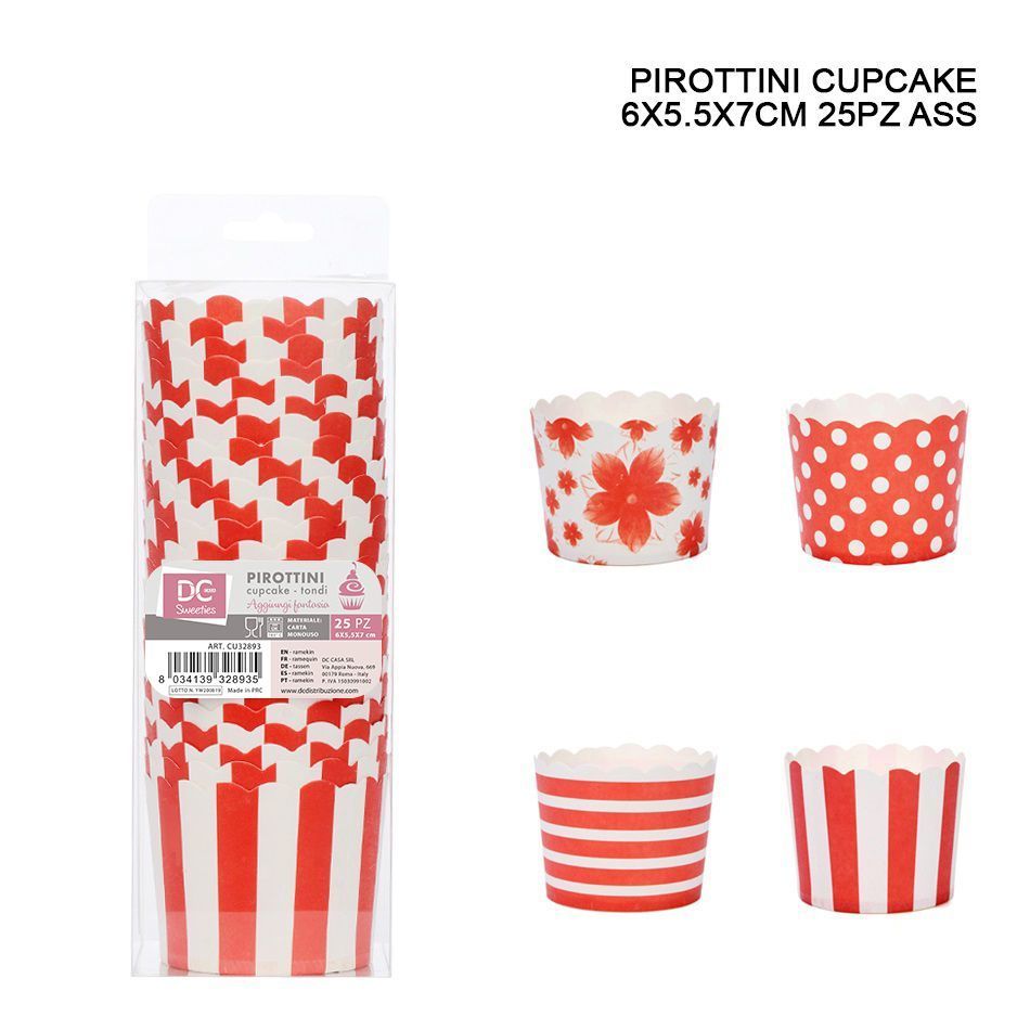 DC CASA PIROTTINI CARTA CUPCAKE 6X5,5X7CM 25PZDc