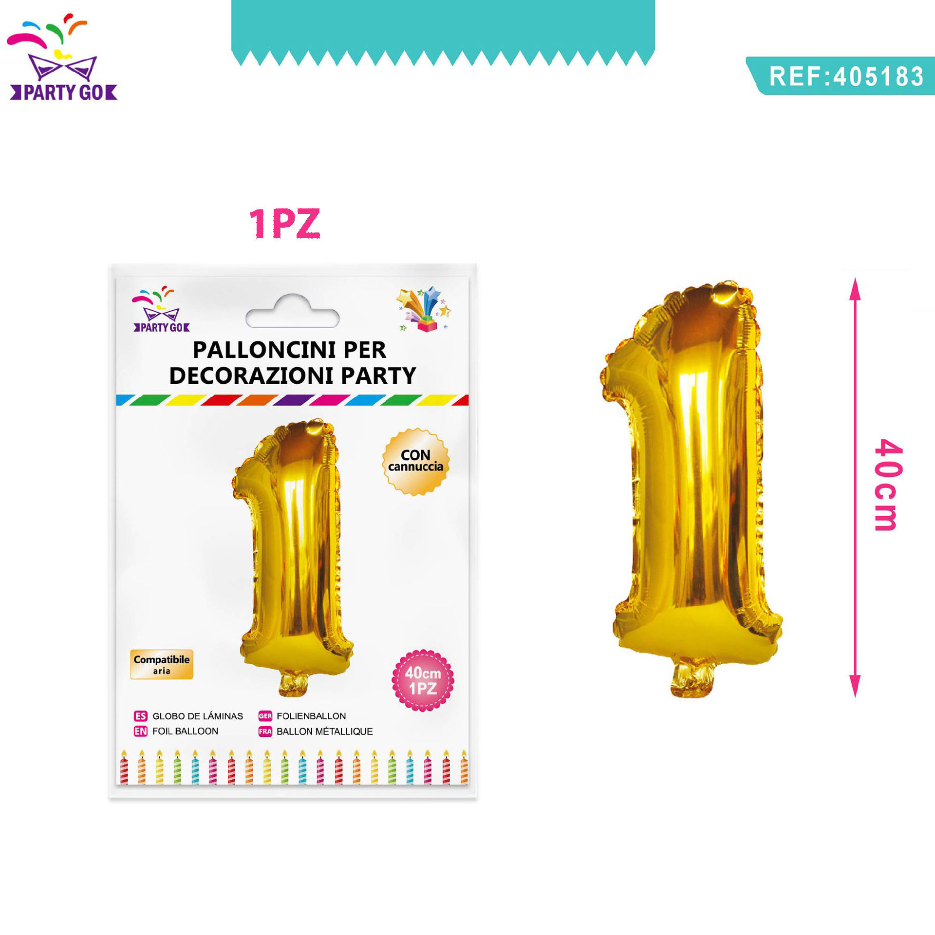 1 Confezione Di Palloncini In Alluminio Per Compleanno Con Numero