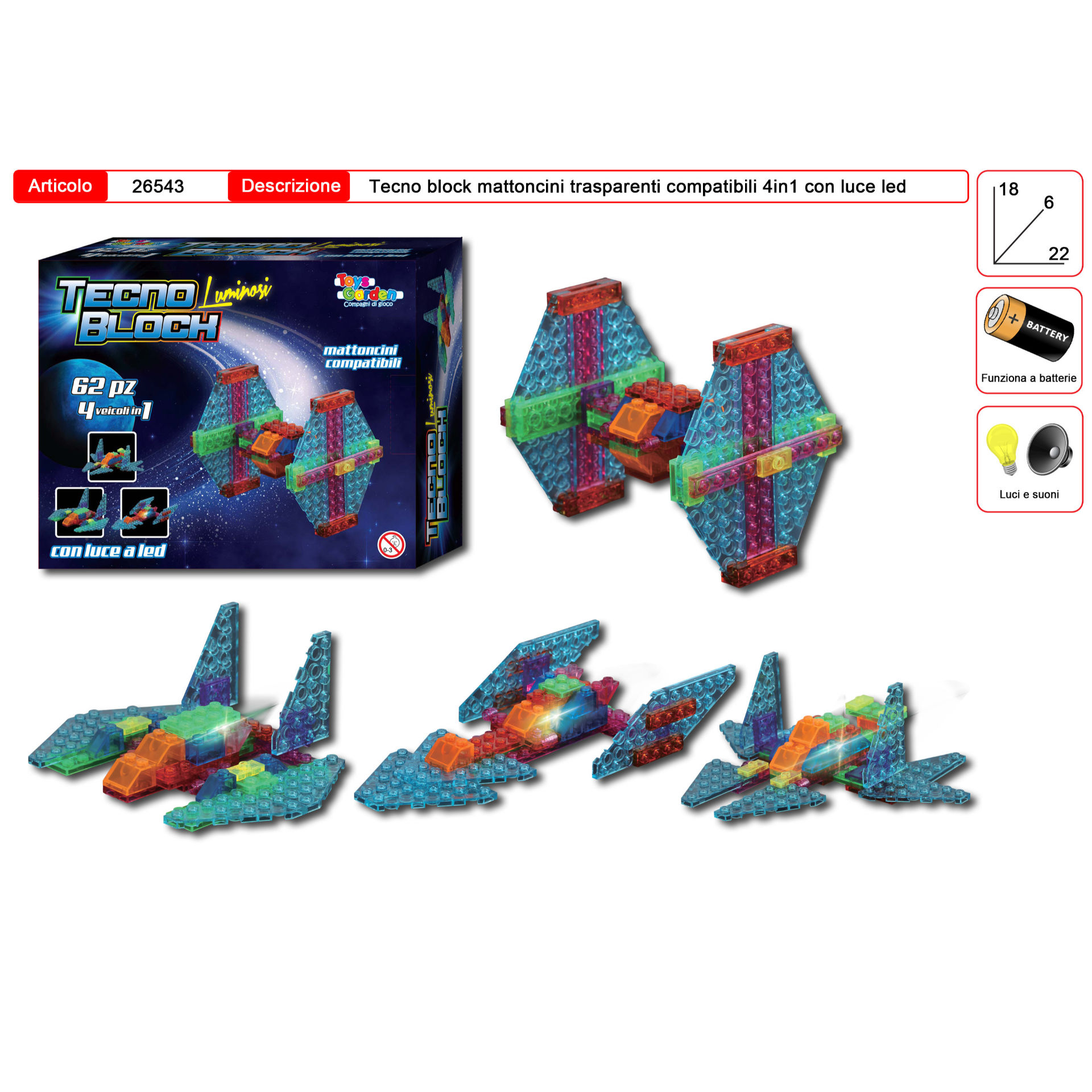 MATTONCINI SHINING ASTRONAVI 4 IN 1