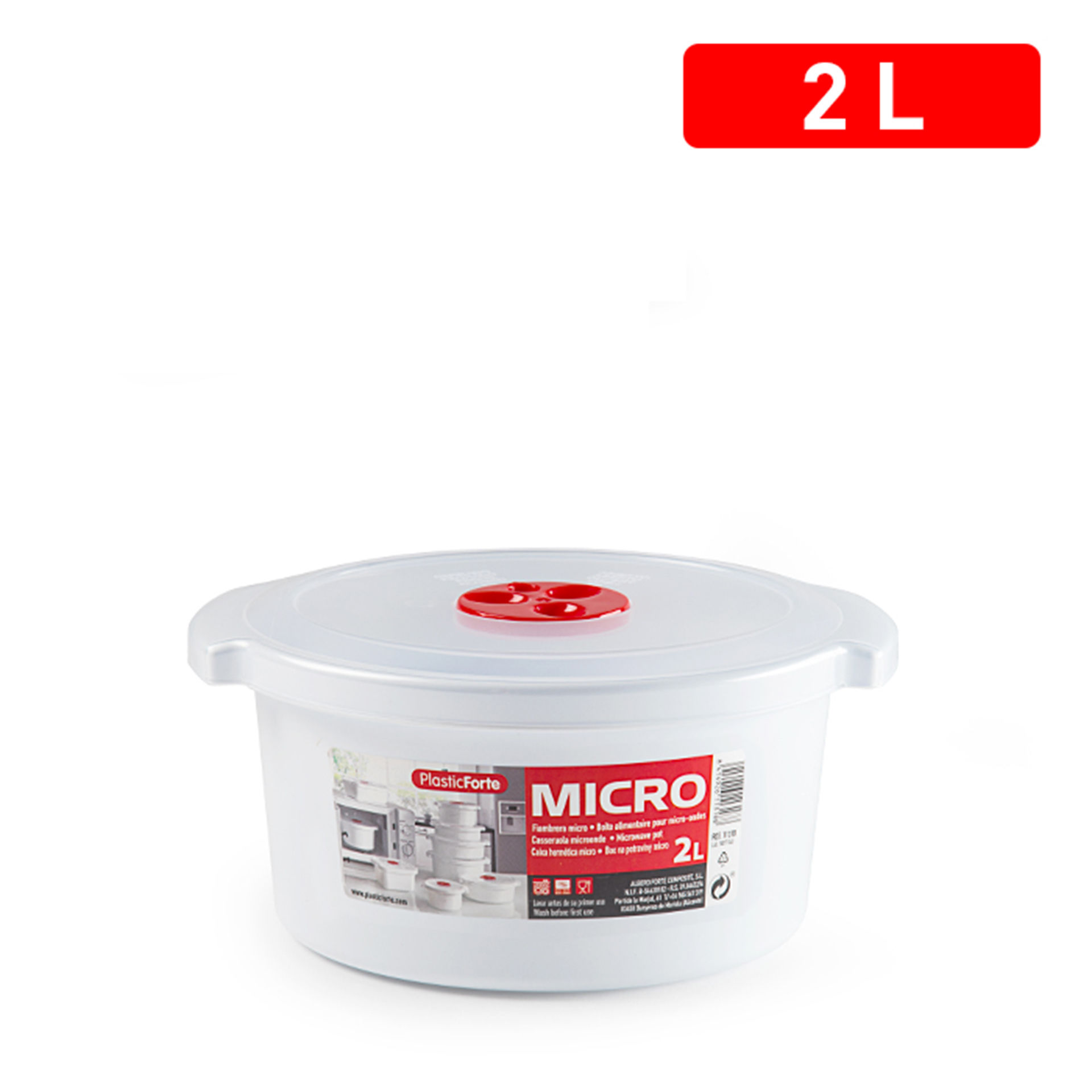 CASSERUOLA MICROONDE 2 LPlastic Forte