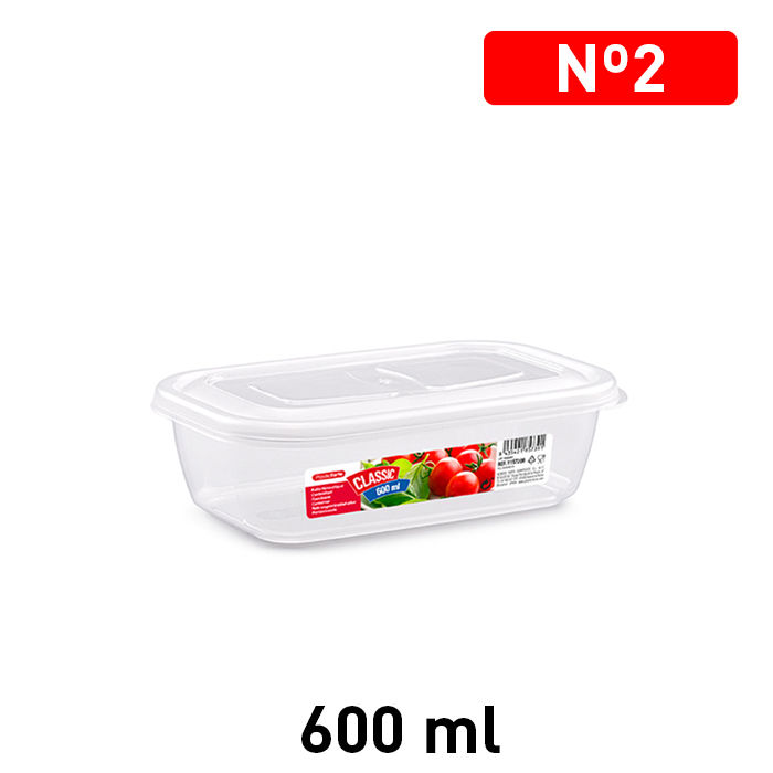 CONTENITORE CLASSIC 600 ML TRASPARENTEPlastic Forte