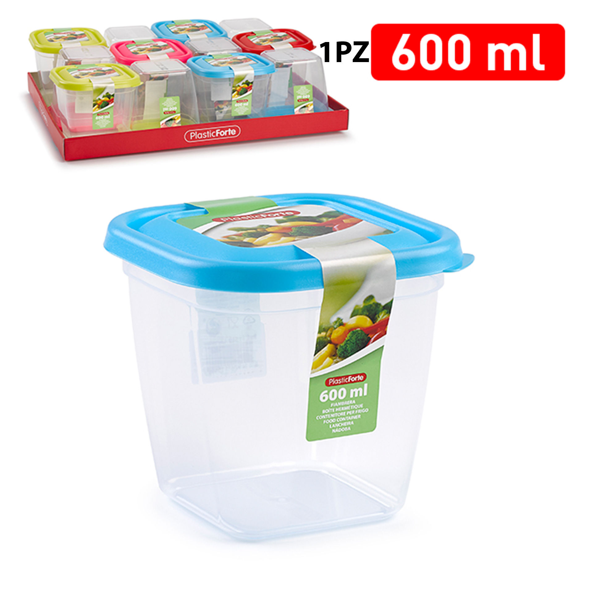 CONTENITORE QUADRATO 600 ML.